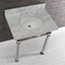 Kingston Brass KVPB30MOQ6 30-Inch Carrara Marble Console Sink, Marble White/Polished Nickel KVPB30MOQ6 - alternate 4